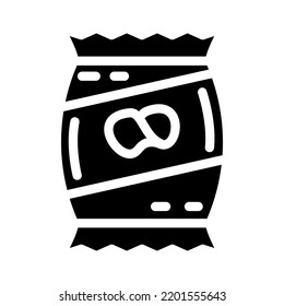 chips crunchy potatoes glyph icon vector. chips crunchy potatoes sign. isolated symbol illustration