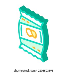 chips crunchy potatoes isometric icon vector. chips crunchy potatoes sign. isolated symbol illustration