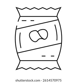 chips crunchy potatoes line icon vector. chips crunchy potatoes sign. isolated contour symbol black illustration
