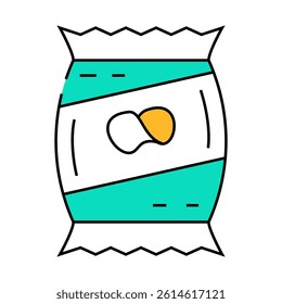 chips crunchy potatoes line icon vector. chips crunchy potatoes sign. isolated symbol illustration