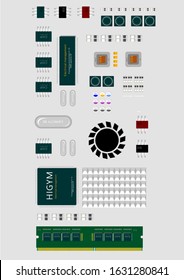 chips of electronic board or computers