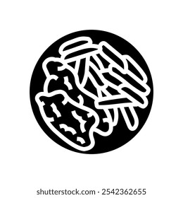 chips fish glyph icon vector. chips fish sign. isolated symbol illustration