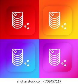 Chips four color gradient app icon set