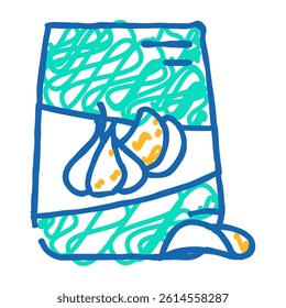 chips garlic doodle icon sketch vector. chips garlic sign. isolated symbol illustration