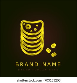Chips golden metallic logo