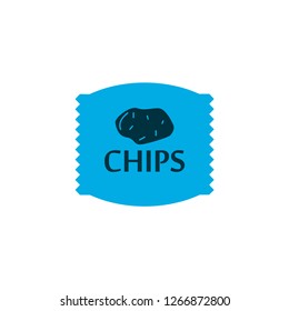 Chips icon colored symbol. Premium quality isolated crisp element in trendy style.