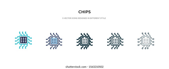 chips icon in different style vector illustration. two colored and black chips vector icons designed in filled, outline, line and stroke style can be used for web, mobile, ui