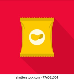 Chips icon. Flat illustration of chips vector icon for web