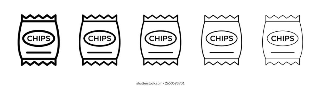 Ícone de chips conjunto gráfico. estilo de linha de traçado moderno