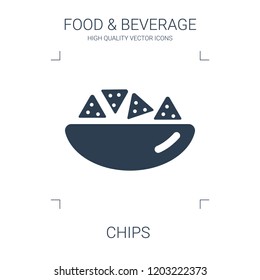 chips icon. high quality filled chips icon on white background. from food collection flat trendy vector chips symbol. use for web and mobile