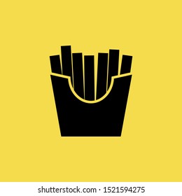 Chips icon isolated on Yellow Background. Fast Food Concept. - Vector 