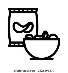chips icon. Outline style design isolated on white background