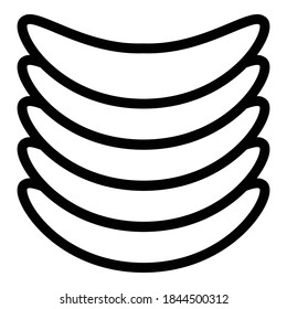 Chips icon. Outline chips vector icon for web design isolated on white background