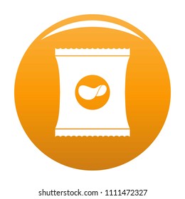 Chips icon. Simple illustration of chips vector icon for any design orange