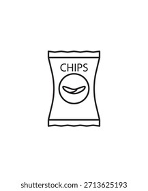 ícone chips, ícone vetor melhor linha.