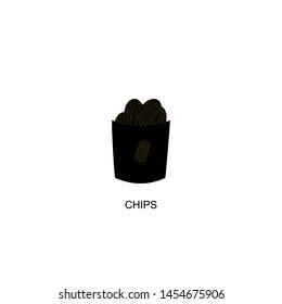 chips icon vector black design