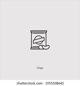 chips icon vector isolated on white background
