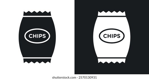 Chips icons in flat syle