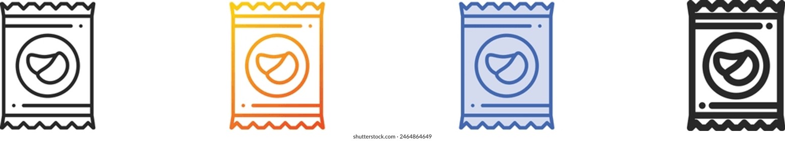 chips icon.Thin Linear, Gradient, Blue Stroke and bold Style Design Isolated On White Background