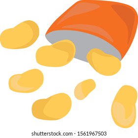 Chips, illustration, vector on white background.
