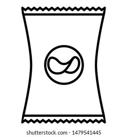 Chips line icon, logo isolated on white background