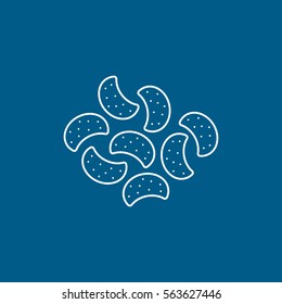 Chips Line Icon On Blue Background