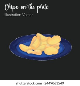 chips on the plate illustration vector by amaliaarsy