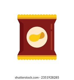 Chips pack icon flat vector. Granola food. Protein nutrition isolated