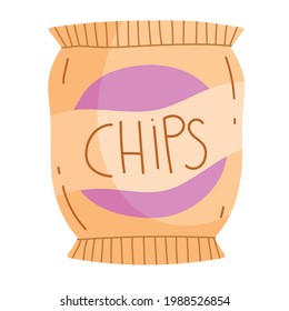 chips pack snack isolated icon