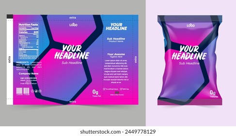 chips package design, foil bags isolated on white background in 3d illustration vector eps