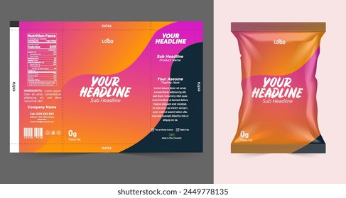 chips package design, foil bags isolated on white background in 3d illustration vector eps