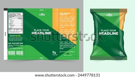chips package design, foil bags isolated on white background in 3d illustration vector eps