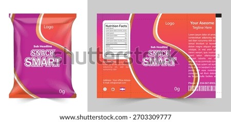Chips package design, foil bags with the original file in 3d illustration. Chip's packaging ideas | chip packaging, packaging, chips, vector, template.