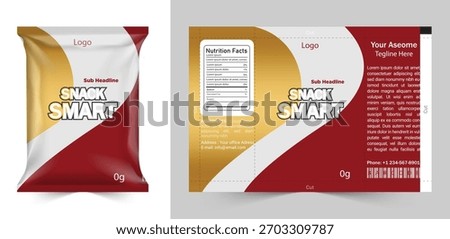 Chips package design, foil bags with the original file in 3d illustration. Chip's packaging ideas | chip packaging, packaging, chips, vector, template.