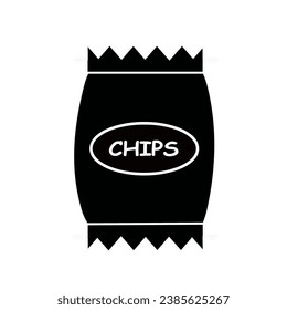 Chips package icon isolated on white background. Vector illustration.