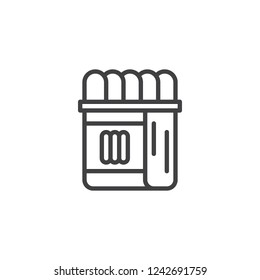 Chips package outline icon. linear style sign for mobile concept and web design. Cookies pack simple line vector icon. Symbol, logo illustration. Pixel perfect vector graphics