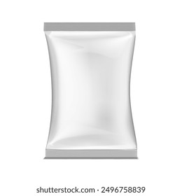 Maqueta de embalaje de chips sobre un fondo blanco. Ilustración vectorial
