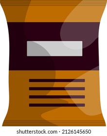 Chips packet, illustration, vector on a white background.
