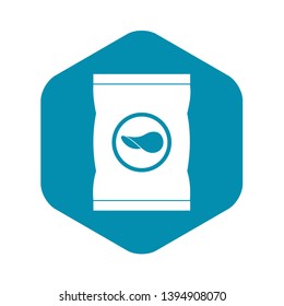 Chips plastic bag icon. Simple illustration of chips plastic bag vector icon for web