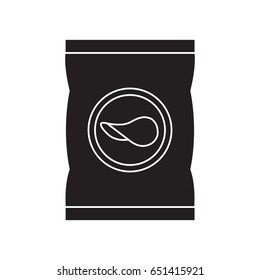 Chips Plastic Bag Icon. Simple Illustration Of Chips Plastic Bag Vector Icon For Web