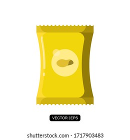 Chips Plastic Bag illustration icon vector simple design