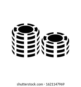 Chips poker icon, vector graphics