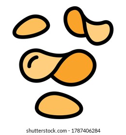 Chips potato icon. Outline chips potato vector icon for web design isolated on white background