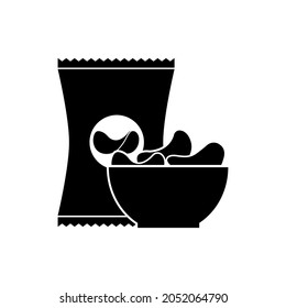 Chips potato icon, stock vector, logo isolated on white background