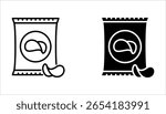 Chips potato icons set, vector illustration on white background. 