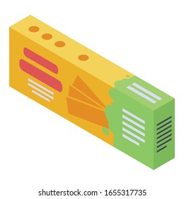 Icono de paquete de papa de Chips. Isométrico del icono del vector del paquete potato para el diseño web aislado en fondo blanco