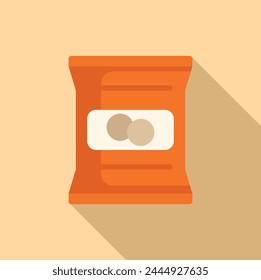 Chips product pack icon flat vector. Vending machine food. Cracker food