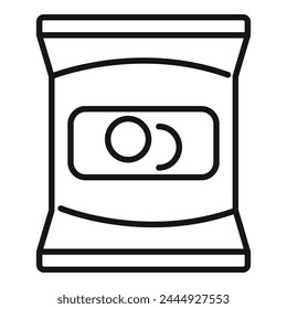 Chips product pack icon outline vector. Vending machine food. Cracker food