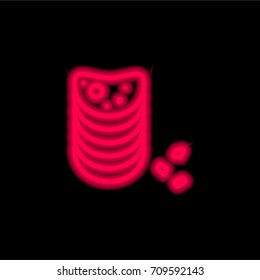 Chips red glowing neon ui ux icon. Glowing sign logo vector