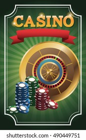 Chips and roulette for poker and casino game design